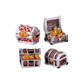 Balacoo 4pcs Aquarium Treasure Chest Ornament - Mini Treasure Chest for Gold Fish Tank Decorations, Mini Aquarium Decor