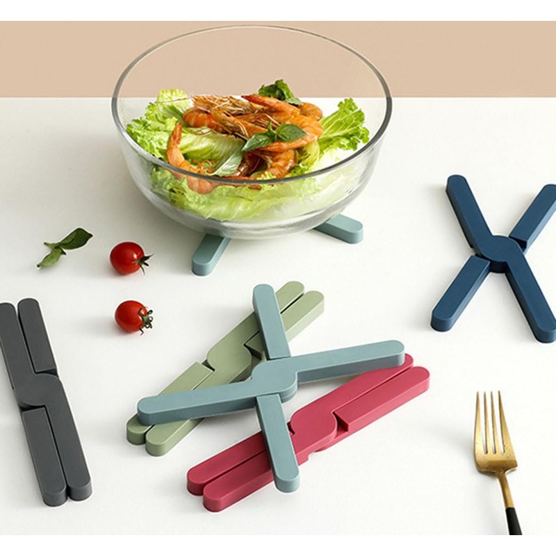 Natiform Trivet, Set of 3 Colors, Foldable, Heat Resistant, Stylish,