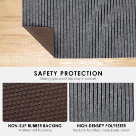 koloko 2ft x 8ft Runner Rug Non-Slip Outdoor Indoor Carpet Runner Custom Size Floor Runners Area Rugs Mat with Rubber Backing for Hallway Entryway Balcony Patio Kitchen Garage Stair Laundry