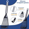 KSENDALO Fish Spatulas for Nonstick Cookware, Silicone Fish Spatula Turner