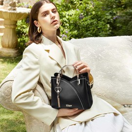 NICOLE & DORIS Frauen Umhängetasche Kleine Damen Handtasche Mode Schultertaschen PU Leder Henkeltasche Mehrfarbige Mädchen Crossbody Messenger Bag Kuriertaschen Handytasche Schwarz