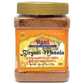 Rani Biryani Masala Curry (7-Spice Blend for Indian Rice Dishes, Pullao/Pilau) 17.5oz (1.1lb) 500g PET Jar ~ All Natural | Vegan | No Colors | Gluten Friendly | NON-GMO | Kosher | Indian Origin