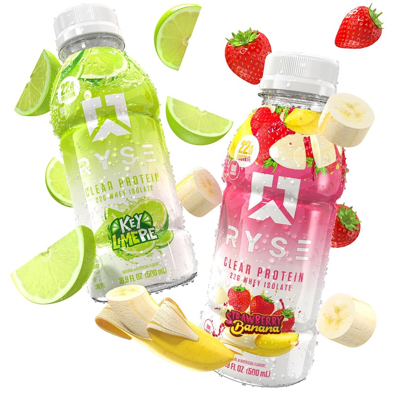 RYSE Clear Protein Drink - Variety Pack - 100 Calories,