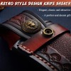 Omesio Pocket Knife Sheath, 4.53" Folding Leather Case, Horizontal Belt