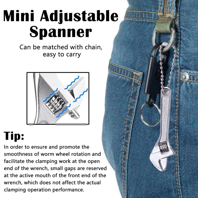 Pgirgyq Mini Adjustable Spanner 4 Inch Small Wrench Sliver Mini