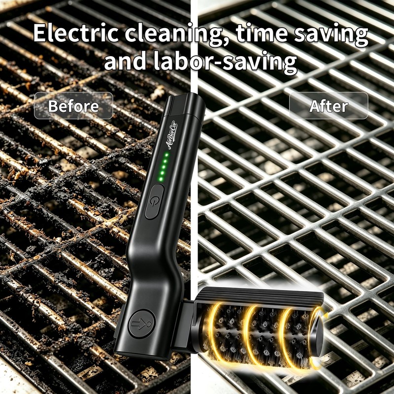 Rechargeable Electric Grill Cleaner Brush 3 Speed Detachable Head