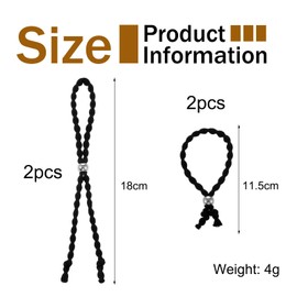 THXFUNAREA 4 Stück Verstellbare Haargummis für Dickes Haar, Afro-Puff Seidenweiche Haargummis, Puff Cuff Haargummi für Naturhaar, Dreadlock Haarbänder, Rutschfestes Design