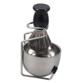 OHPHCALL Complete Male Shaving Brush Kit Gentle Beard Brush Shave Bowl Stand and Cup for Barbers or Home Shaving