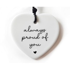 Always proud of you ceramic heart keepsake, Congratulations, New Job, Exam Results