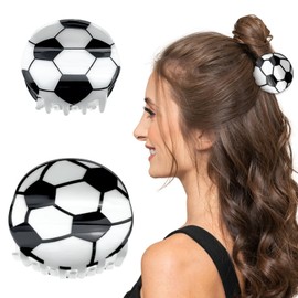 Aswewamt Football Hair Clip - 2 Pcs Sports Hair Clips, Fancy Non-Slip Hair Barrettes, Vintage Hair Jaw Clamps, Hair Updo Grip, Hair Accessories for Women Girls