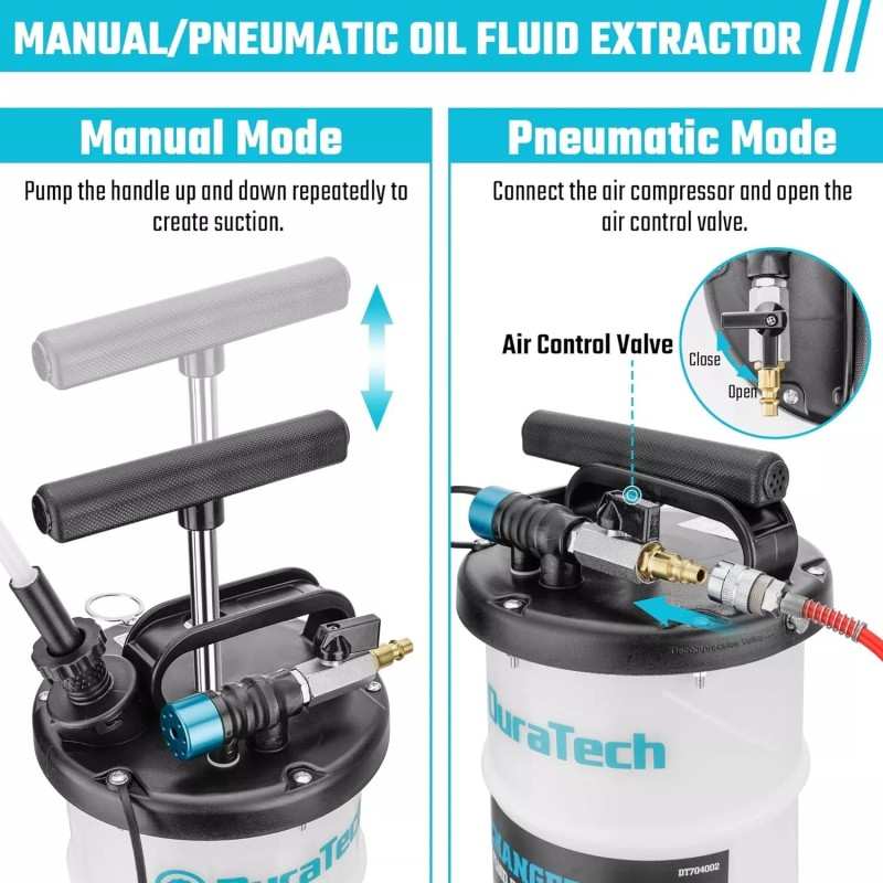 DURATECH 6.5L Oil Extractor Pump Pneumatic/Manu