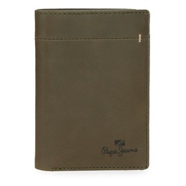 Pepe Jeans Staple Vertical Wallet with Purse Green 8.5 x 11.5 x 1 cm Leather by Joumma Bags, Green, Talla única, Vertical Wallet with Purse, Green, Standard size, vertical wallet with purse