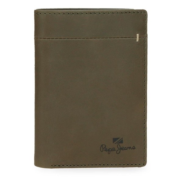 Pepe Jeans Staple Vertical Wallet with Purse Green 8.5 x