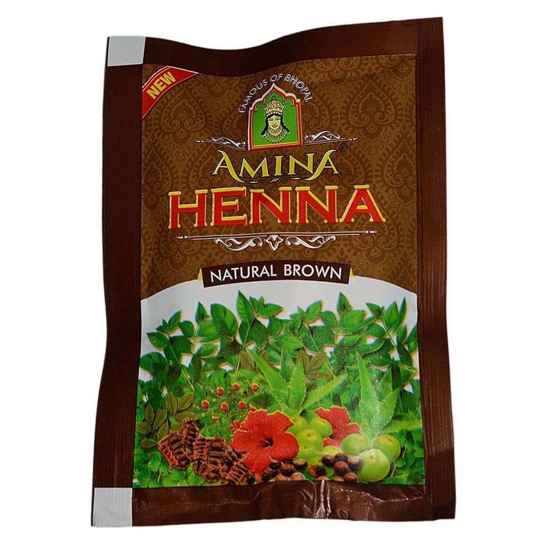 Amina Henna Powder, Brown, (Pack of 10)