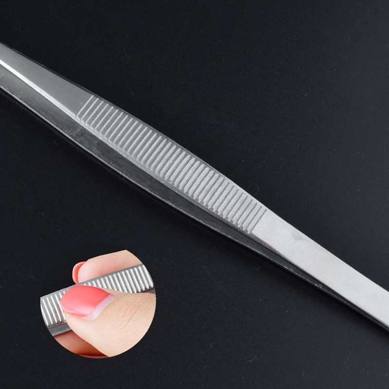 Long Forceps Tweezers, Serrated Bent Tips Precision Curved Science Surgical