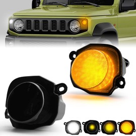 NEIFILES Jimny JB64W Sierra JB74W Front Turn Signal LED Delight Function Sequential Turn Signal Position Kit Grille Marker Replacement High Brightness (Smoke Lenses)
