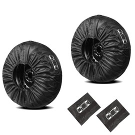 LONGHAO 2 x tyre cover, 19-23 inch wheel cover, caravan wheel cover, tyre cover, anti-UV tyre protection, wheel tyre replacement wheel covers, for trailers, caravans, SUVs (black)