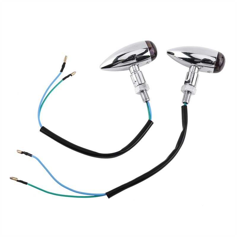 2pcs Motorcycle Bullet Amber LED Turn Signals Indicator Lighting Lamp
