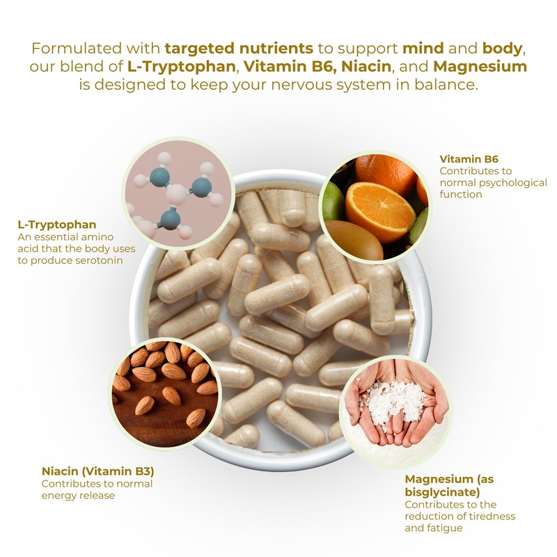 NaturaVive+ L-Tryptophan Complex 120 Capsules | One a Day |