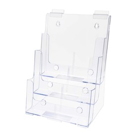 Marketing Holders 3 Tier Stand Flyer Take One Holder Slatwall Mount Value Pack of 4 Organizer Hand Out Display Brochure Pamphlet Rack Maps Menu Trifold