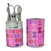 Cute Girly Pink and Purple Bows Pattern Stainless Steel Manicure