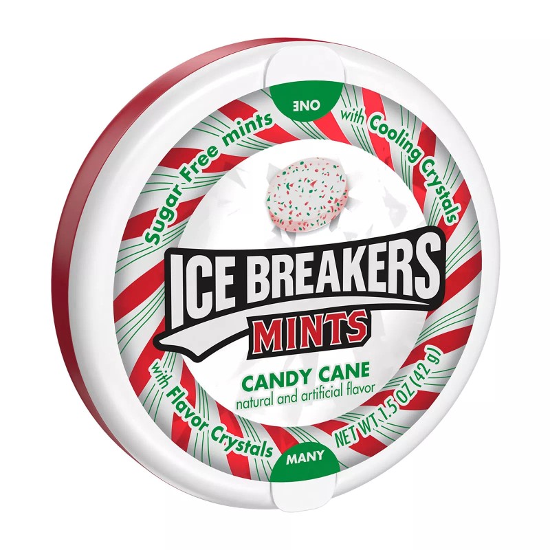 Ice Breakers Candy Cane Sugar Free Breath Mints 1.5 Oz