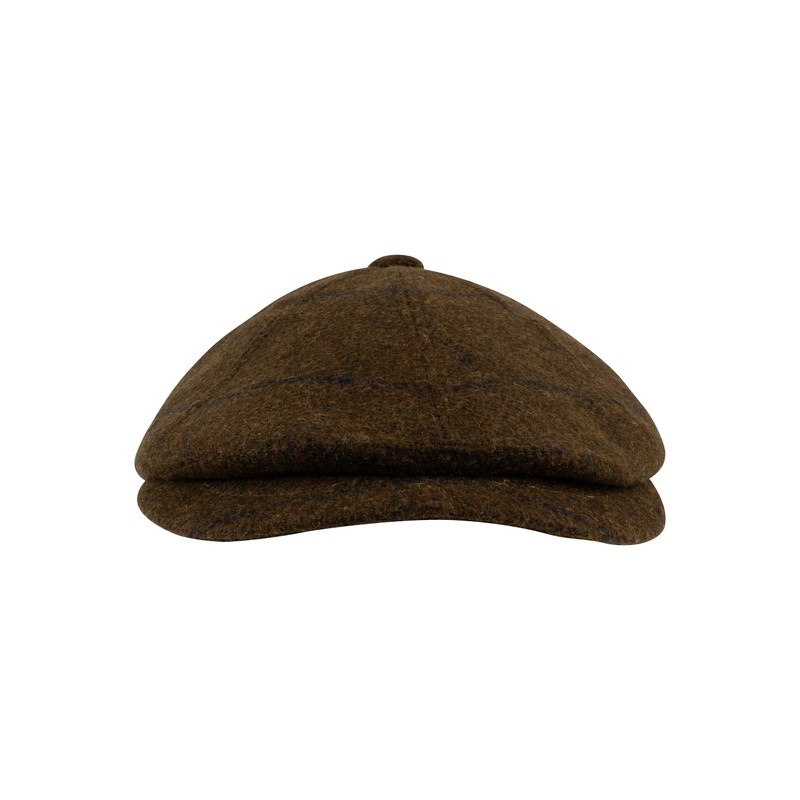 JACK PYKE Newsboy Flat Cap Brown Tweed 58cm