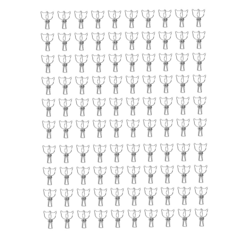 100pcs Cat Binder Clips Cute Cartoon Strong Clamping Force Metal