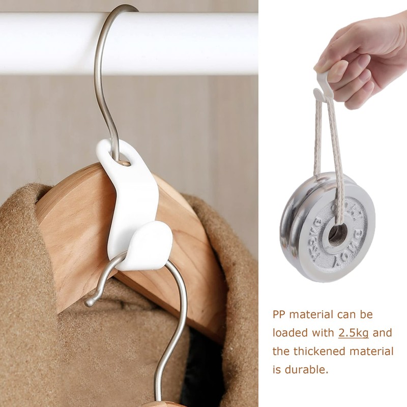 Pack of 60 Clothes Hangers Connecting Hooks, Hooks for Hangers