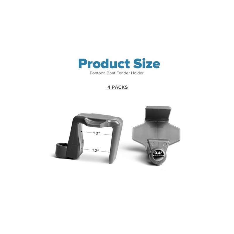Pontoon Boat Fender Clips - 4 Pack of Durable Buoy