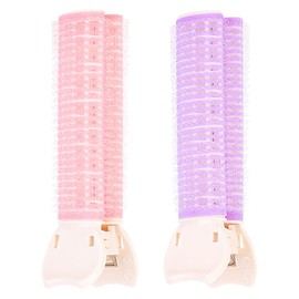 Hand Winding Curler, Fluffy, Bangs Curler, Magic Curler, Hand Winding Curler, Set of 2, Bangs Hairpin, DIY Hair, Air Bangs, Easy to Use, Pink & Purple
