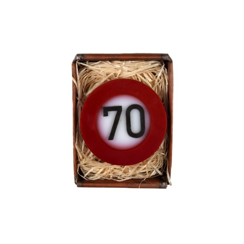 Lustapotheke® Handmade Soap for 70th Birthday in Traffic Sign Look
