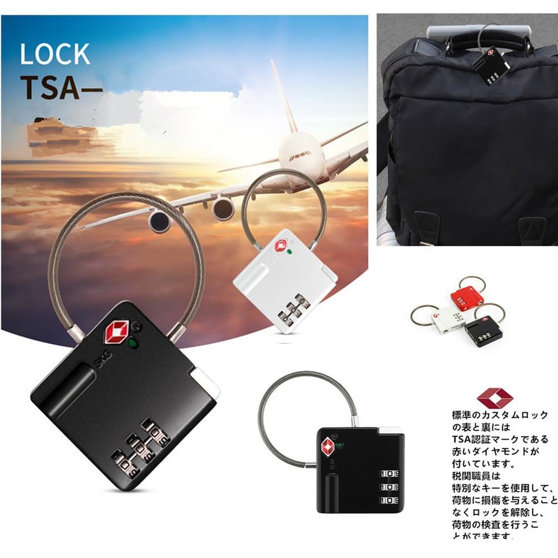 YAVINCOL TSA Lock, 3 Digit Adjustable Dial Padlock, PIN Code,