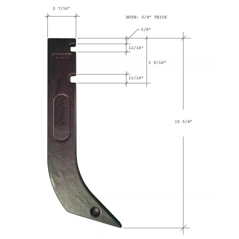 Gannon, Case/Cat/Deere 1 - Gannon Scraper Box Shank with Scarifier