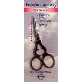 Tooltron 334 Victorian Embroidery Scissors with Red Handles