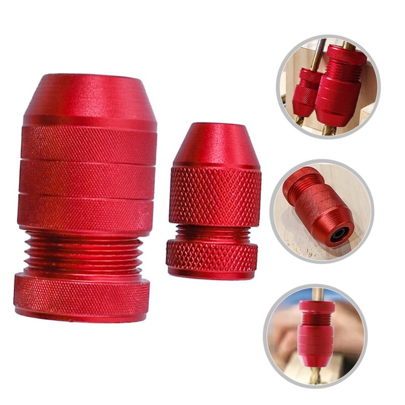 LALAFINA 2pcs Adjustable Drill Bit Collar Aluminum Drill Stopper for