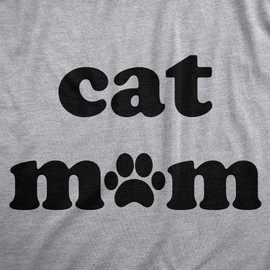 Womens Cat Mom T Shirt Funny Pet Animal Lover Kitty Novelty Tee Funny T Shirts Mother's Day Tops for Women Cool Cat Top Women's Novelty Tees Light Grey XL