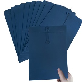 Pack of 10 A4 Kraft Paper Document Bag File Folder Organiser Thickened Envelopes Organisation with Button Cardboard Folder Paperwork Organiser Presentation Folder for Office School Home