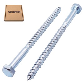 SKIR'CO (10 pcs) DIN 571 Zinc Plated Steel Hexagon Head Wood Screws M8 x 130 mm, Coach Screws, Hex Screw, Lag Bolts