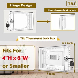 TRJ 3 PCS Large Thermostat Lock Box with Key, Clear Thermostat Cover with Lock for Thermostat on Wall, Lockable Thermostat Lock Box Cover, AC Lock Box Cover with Key Fit Thermostat 4"Hx6"W or Smaller