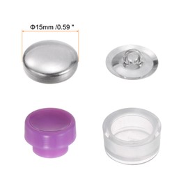 sourcing map 200 Sets Self Cover Button Kit 24L 0.6" 15mm with Wire Backs Aluminum Buttons to Cover Fabric Button Maker Covered Buttons Kit with 4 Tools for DIY Cloth Home Decor Sewing