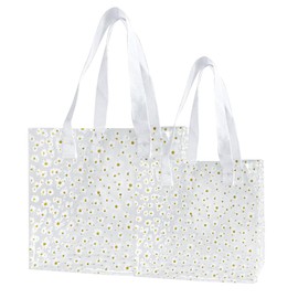 ONEART Daisy Flower PVC Tote Bag, Small Clear PVC Handbag for Beach Vacation Shopping, Waterproof Purse Bag, Clear