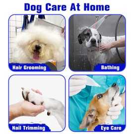 VBUY Dog Grooming Hammock Grooming Harness for Small Dogs Pet Grooming Hammock with Nail Clippers/Nail File/Comb Breathable Dog Nail Harness Hanging for Nail Trimming,Ear,Eye Care Home Grooming Set