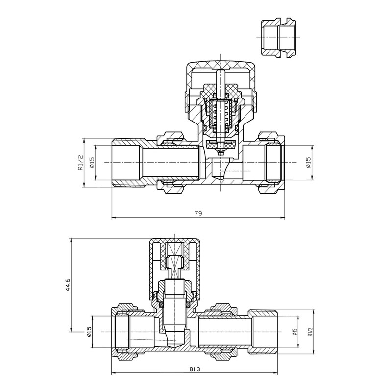 iBathUK | White Thermostatic Straight Radiator Valves 15mm Central Heating