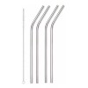 Veraly 4 Popote Acero Inoxidable Curvo Cepillo Full Plata