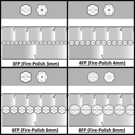 Czech Faceted Glass Beads, Fire-Polished, Round 3mm, 4mm, 6mm. Two Colors: Silver and Gold. A Total of 500 Pieces of Beads. Set 2CFP 011 (3FP033 3FP007 4FP033 4FP085 6FP033 6FP077)