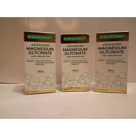 3 suplementos minerales avanzados de glicinato de magnesio Nature's Bounty 90 cada uno 27/08