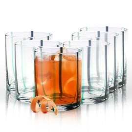 IMPULSE! Veneto Tumbler - Whisky & Wine Glasses, Rock Tumbler, Premium Drinking Glassware for Any Occasion, Dishwasher Safe, Modern & Durable Design - Home or Bar Use - Green Glass Tumblers, Set of 6