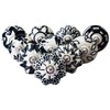 Ajuny Set of 30 Ceramic Knobs Vintage Black and White