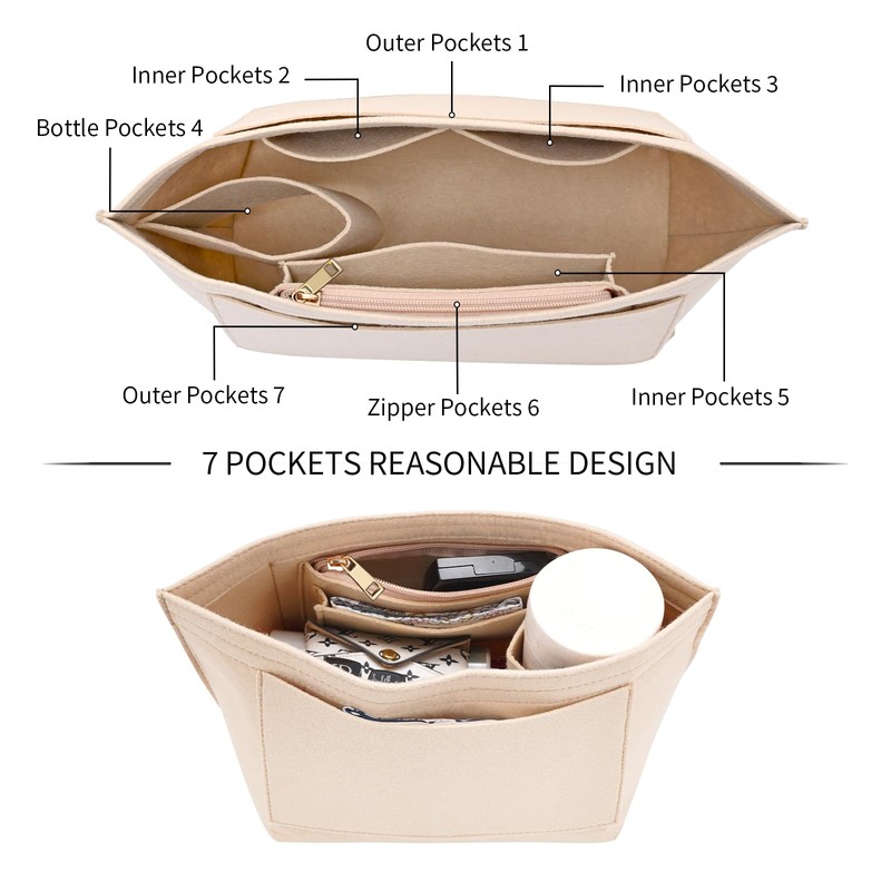 LOUKAYCCI Felt Purse Organizer Insert for Longchamp Le Pliage L